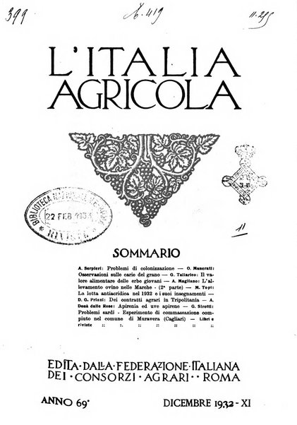 L'Italia agricola