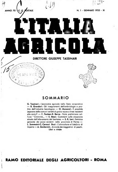 L'Italia agricola