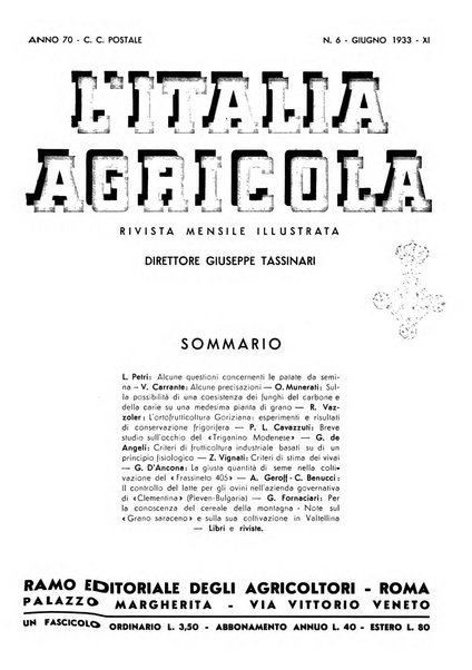 L'Italia agricola