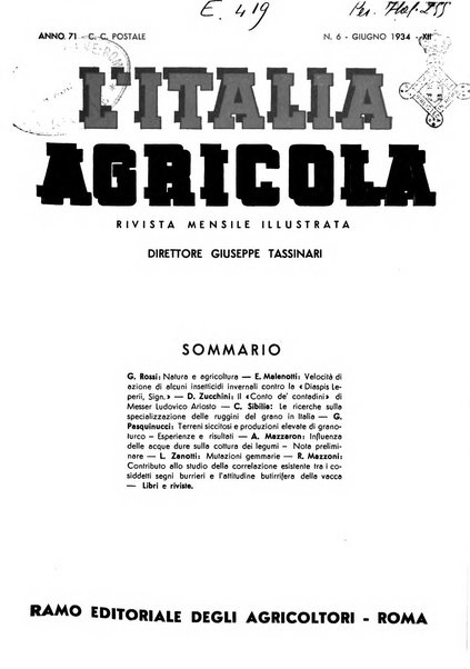 L'Italia agricola