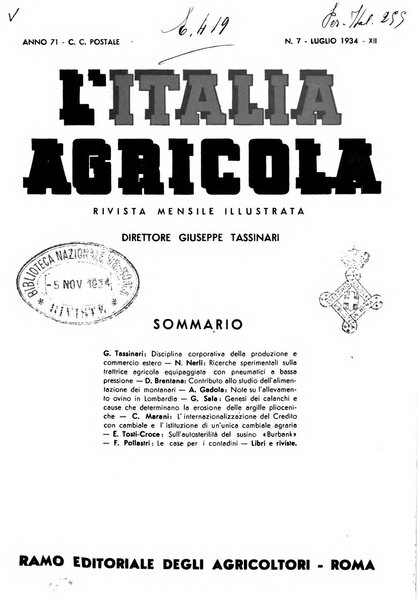 L'Italia agricola