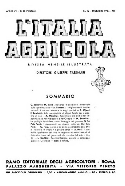 L'Italia agricola