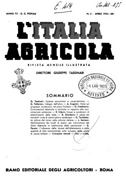 L'Italia agricola