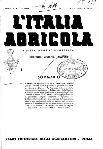 L'Italia agricola