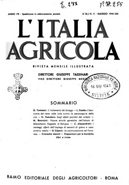 L'Italia agricola