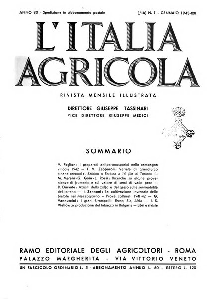 L'Italia agricola