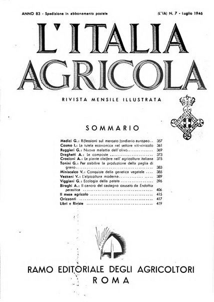 L'Italia agricola