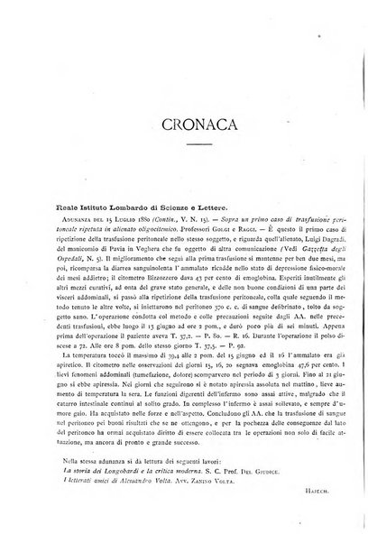 Gazzetta degli ospitali officiale per la pubblicazione degli atti del Consiglio degli Istituti ospitalieri di Milano