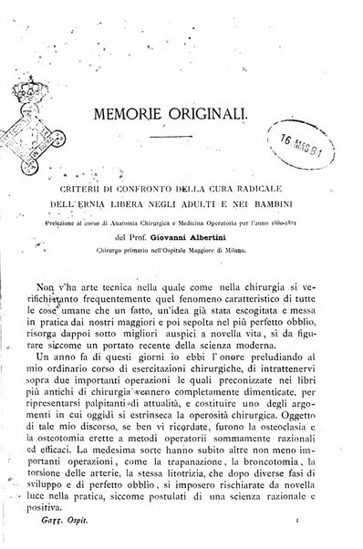 Gazzetta degli ospitali officiale per la pubblicazione degli atti del Consiglio degli Istituti ospitalieri di Milano