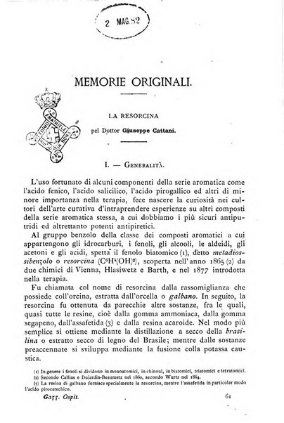 Gazzetta degli ospitali officiale per la pubblicazione degli atti del Consiglio degli Istituti ospitalieri di Milano