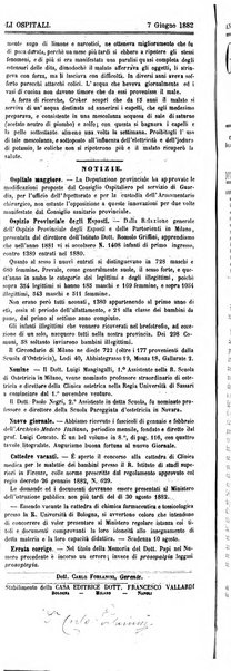 Gazzetta degli ospitali officiale per la pubblicazione degli atti del Consiglio degli Istituti ospitalieri di Milano