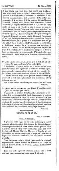 Gazzetta degli ospitali officiale per la pubblicazione degli atti del Consiglio degli Istituti ospitalieri di Milano