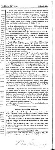 Gazzetta degli ospitali officiale per la pubblicazione degli atti del Consiglio degli Istituti ospitalieri di Milano