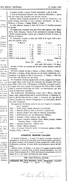 Gazzetta degli ospitali officiale per la pubblicazione degli atti del Consiglio degli Istituti ospitalieri di Milano