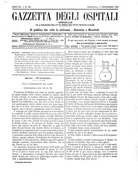 Gazzetta degli ospitali officiale per la pubblicazione degli atti del Consiglio degli Istituti ospitalieri di Milano