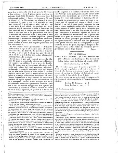 Gazzetta degli ospitali officiale per la pubblicazione degli atti del Consiglio degli Istituti ospitalieri di Milano