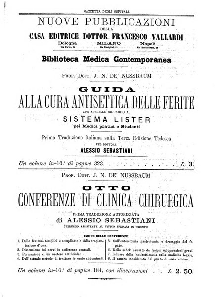 Gazzetta degli ospitali officiale per la pubblicazione degli atti del Consiglio degli Istituti ospitalieri di Milano