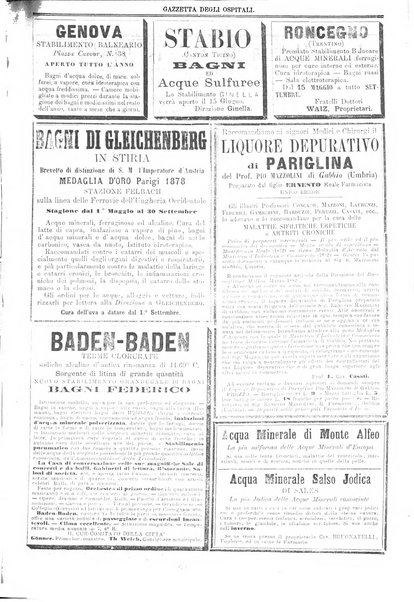 Gazzetta degli ospitali officiale per la pubblicazione degli atti del Consiglio degli Istituti ospitalieri di Milano