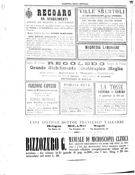 Gazzetta degli ospitali officiale per la pubblicazione degli atti del Consiglio degli Istituti ospitalieri di Milano