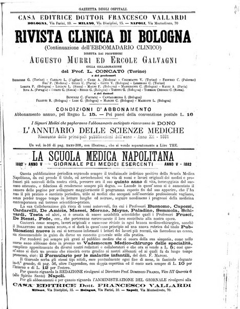 Gazzetta degli ospitali officiale per la pubblicazione degli atti del Consiglio degli Istituti ospitalieri di Milano