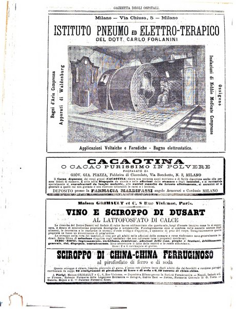 Gazzetta degli ospitali officiale per la pubblicazione degli atti del Consiglio degli Istituti ospitalieri di Milano