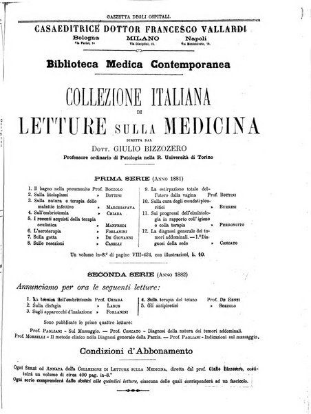 Gazzetta degli ospitali officiale per la pubblicazione degli atti del Consiglio degli Istituti ospitalieri di Milano