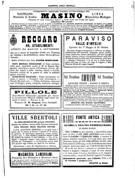 Gazzetta degli ospitali officiale per la pubblicazione degli atti del Consiglio degli Istituti ospitalieri di Milano