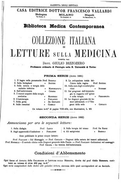 Gazzetta degli ospitali officiale per la pubblicazione degli atti del Consiglio degli Istituti ospitalieri di Milano