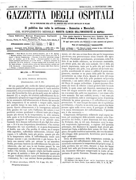 Gazzetta degli ospitali officiale per la pubblicazione degli atti del Consiglio degli Istituti ospitalieri di Milano