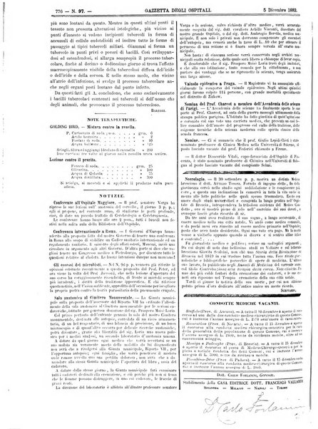 Gazzetta degli ospitali officiale per la pubblicazione degli atti del Consiglio degli Istituti ospitalieri di Milano