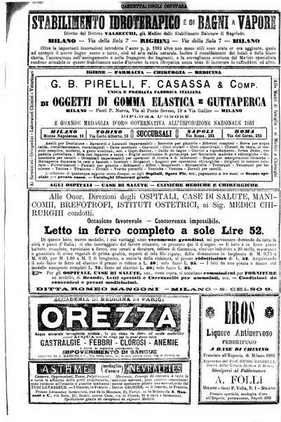 Gazzetta degli ospitali officiale per la pubblicazione degli atti del Consiglio degli Istituti ospitalieri di Milano