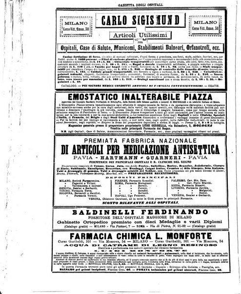 Gazzetta degli ospitali officiale per la pubblicazione degli atti del Consiglio degli Istituti ospitalieri di Milano