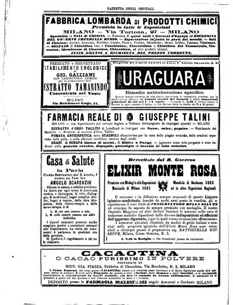 Gazzetta degli ospitali officiale per la pubblicazione degli atti del Consiglio degli Istituti ospitalieri di Milano