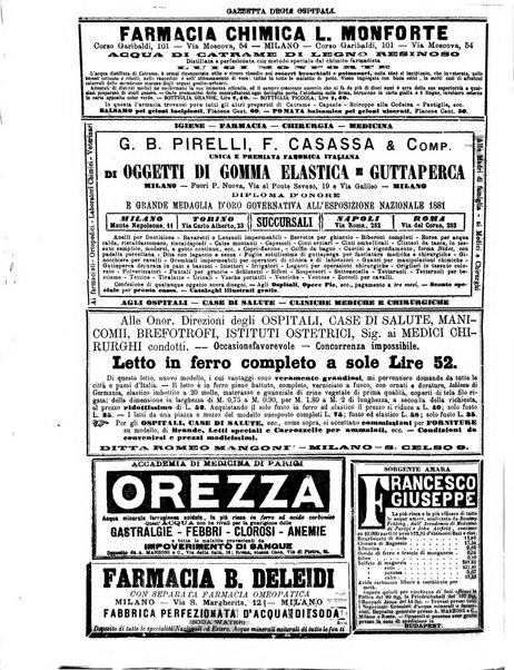 Gazzetta degli ospitali officiale per la pubblicazione degli atti del Consiglio degli Istituti ospitalieri di Milano