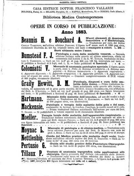 Gazzetta degli ospitali officiale per la pubblicazione degli atti del Consiglio degli Istituti ospitalieri di Milano