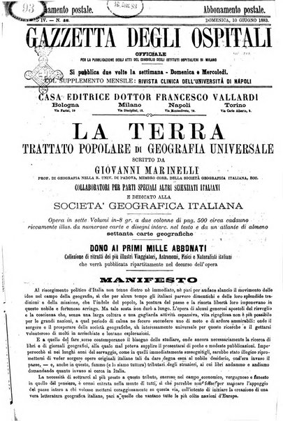 Gazzetta degli ospitali officiale per la pubblicazione degli atti del Consiglio degli Istituti ospitalieri di Milano