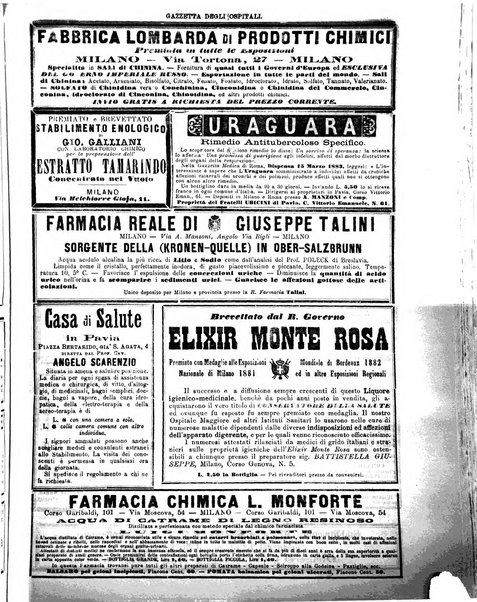 Gazzetta degli ospitali officiale per la pubblicazione degli atti del Consiglio degli Istituti ospitalieri di Milano