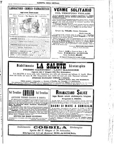 Gazzetta degli ospitali officiale per la pubblicazione degli atti del Consiglio degli Istituti ospitalieri di Milano