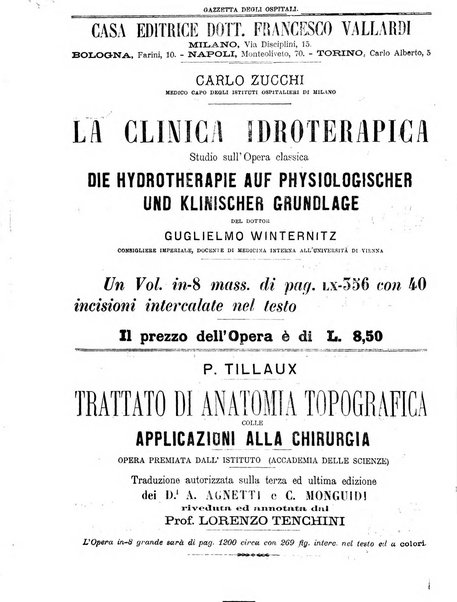 Gazzetta degli ospitali officiale per la pubblicazione degli atti del Consiglio degli Istituti ospitalieri di Milano