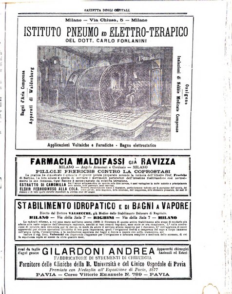 Gazzetta degli ospitali officiale per la pubblicazione degli atti del Consiglio degli Istituti ospitalieri di Milano