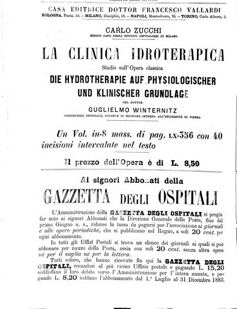 Gazzetta degli ospitali officiale per la pubblicazione degli atti del Consiglio degli Istituti ospitalieri di Milano