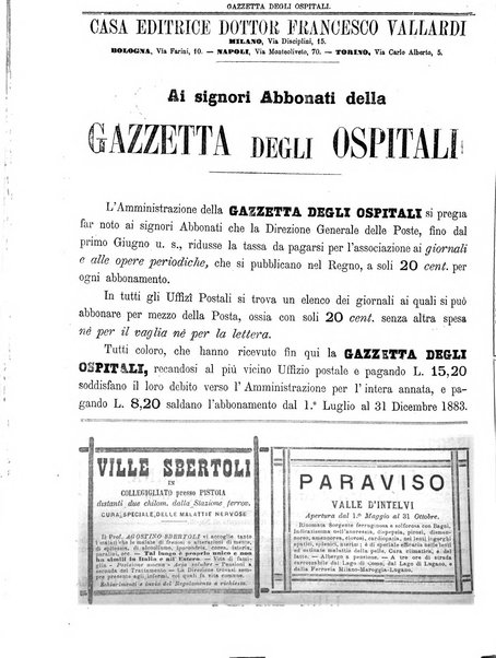 Gazzetta degli ospitali officiale per la pubblicazione degli atti del Consiglio degli Istituti ospitalieri di Milano