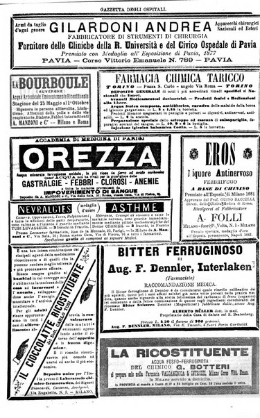 Gazzetta degli ospitali officiale per la pubblicazione degli atti del Consiglio degli Istituti ospitalieri di Milano