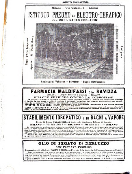 Gazzetta degli ospitali officiale per la pubblicazione degli atti del Consiglio degli Istituti ospitalieri di Milano