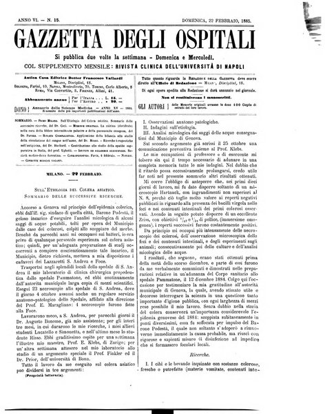 Gazzetta degli ospitali officiale per la pubblicazione degli atti del Consiglio degli Istituti ospitalieri di Milano