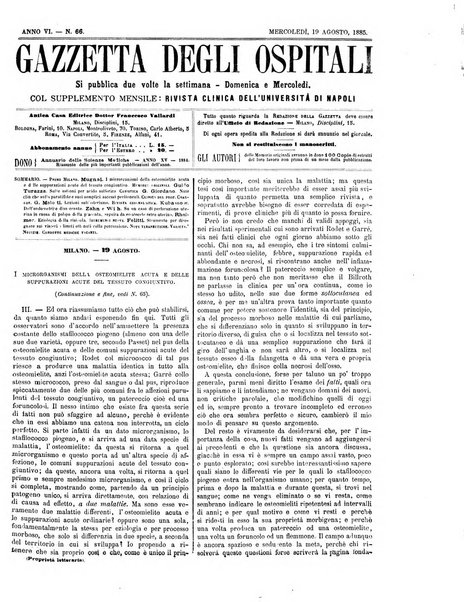 Gazzetta degli ospitali officiale per la pubblicazione degli atti del Consiglio degli Istituti ospitalieri di Milano