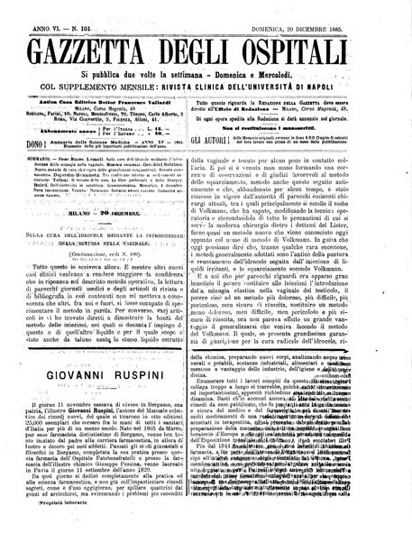 Gazzetta degli ospitali officiale per la pubblicazione degli atti del Consiglio degli Istituti ospitalieri di Milano