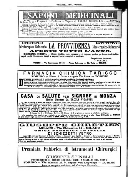 Gazzetta degli ospitali officiale per la pubblicazione degli atti del Consiglio degli Istituti ospitalieri di Milano