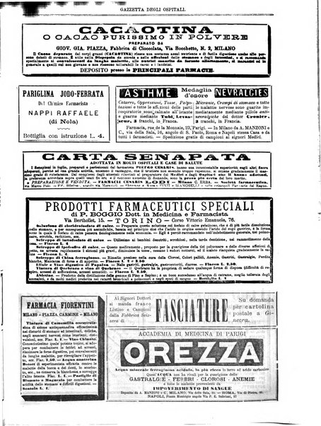 Gazzetta degli ospitali officiale per la pubblicazione degli atti del Consiglio degli Istituti ospitalieri di Milano