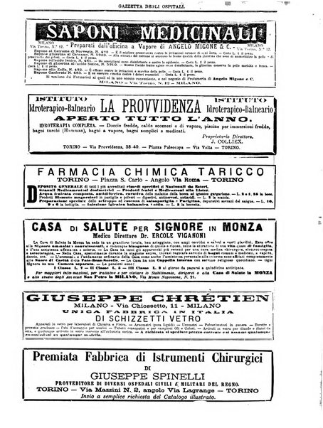 Gazzetta degli ospitali officiale per la pubblicazione degli atti del Consiglio degli Istituti ospitalieri di Milano